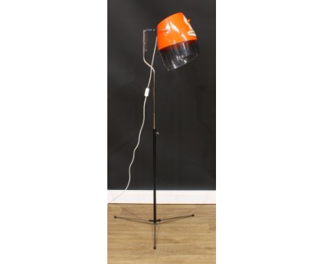 A retro mid-20th century Danish tørrehjelm or hair dryer, the Cleopatra by H Bødtcher-Hansen (HBH), later converted to a stan