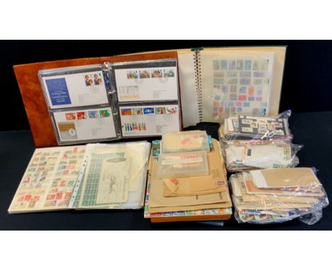 Stamp albums, loose stamps, first day covers, etc (qty) 