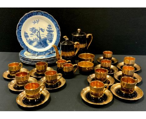 A Davenport, 'sevres' pattern coffee service for for twelve including twelve coffee cans and saucers; six Booths Real Old Wil