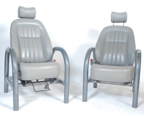 After Ron Arad - A pair of vintage retro 1970’s Top Gear style industrial armchairs / easy chairs / man cave chairs. The chai