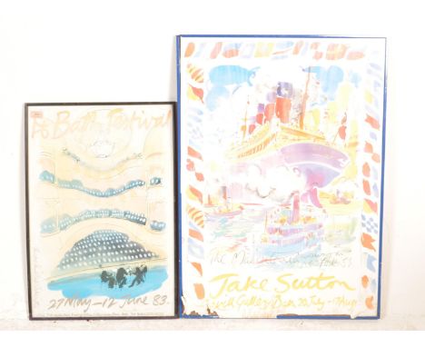 Two vintage 20th century festival / exhibition posters by Jake Sutton comprising of a Bath Festival 1982 poster together with