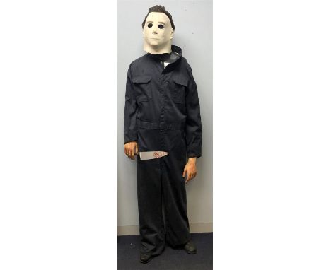 Halloween (2018) Full size production style masked display mannequin with jumpsuit and knife, Height 1.9 Meters. 