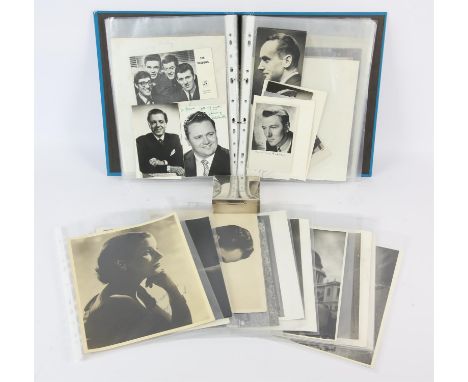 Autographs: A  group of 100+ Autographed black and white photographs, publicity postcards and stills (1930s-60s)  - many dedi