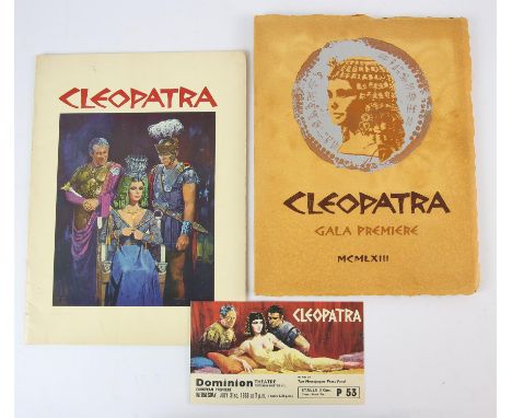 Cleopatra - Original Gala Premiere brochure from the European Premiere at Dominion Theatre Tottenham Court Road on Wednesday 