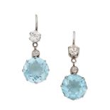 AQUAMARINE PENDENT EARRINGS