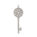 TIFFANY: DIAMOND-SET KEY PENDANT