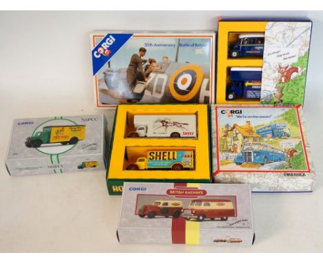 COLLECTION OF BOXED CORGI COMMERCIAL GIFT SETS
1980/90's, trucks and vans including British Railways and Battle of Britain 50