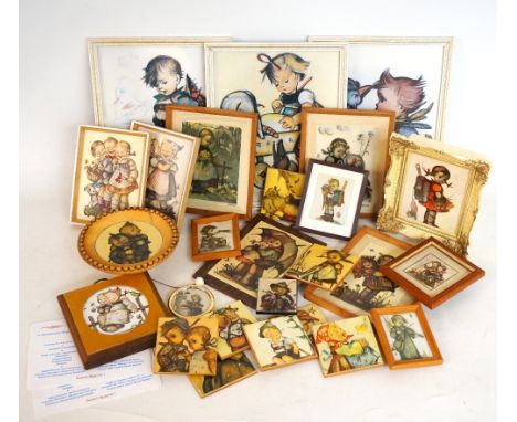 SELECTION OF HUMMEL WARES
comprising two musical pictures with pull down cord operation, two menus from the Hummel Club 6th I