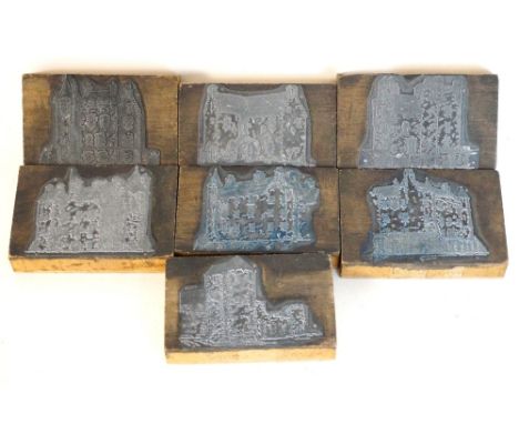 SET OF SEVEN METAL BLOCK PRINTS
from Nigel Tranter's book 'Tales and Traditions of Scottish Castles', depicting Smeaton Castl
