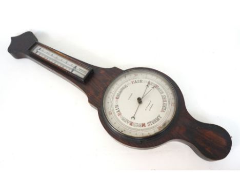 EDWARDIAN OAK WALL BAROMETER
marked for 'J.Brown, 76 St.Vincent St., Glasgow', 82.5cm long
Note: This lot is sold on behalf o