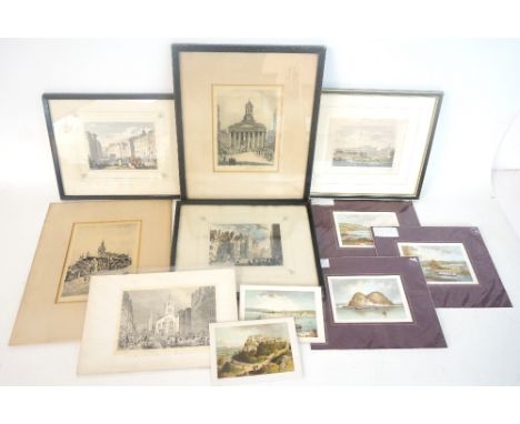 WALTER EDWIN LAW RA (British, active 1910-1930)
'The Exchange Glasgow' and 'Glasgow University', artist proofs, signed, 13cm 