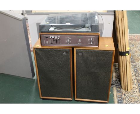 Dynatron GL78 Gold Ring Lenco turntable/amplifier and pair of Dynatron speakers  