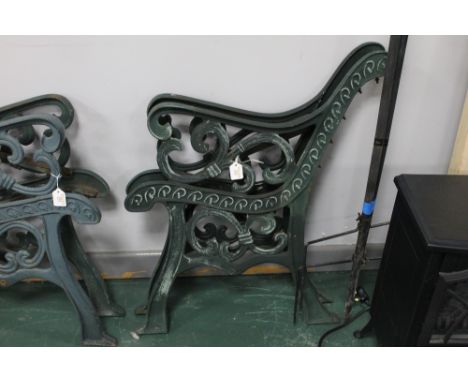 Pair of cast bench ends 