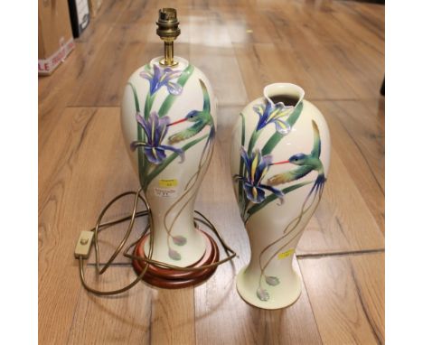 Carl Franz table lamp and matching vase, 45 cm &amp; 37 cm 