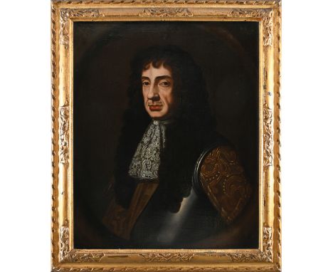 AFTER SIR PETER LELY (1618-1680) Portrait of Charles II (1630-1685), half-length, wearing an armoured breastplate, in a paint