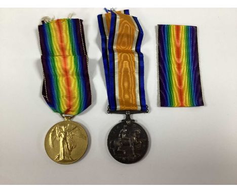 WWI British Medals Comprising British War Medal And Victory Medal, awarded to 60330 Pte W Berry Ches. R.