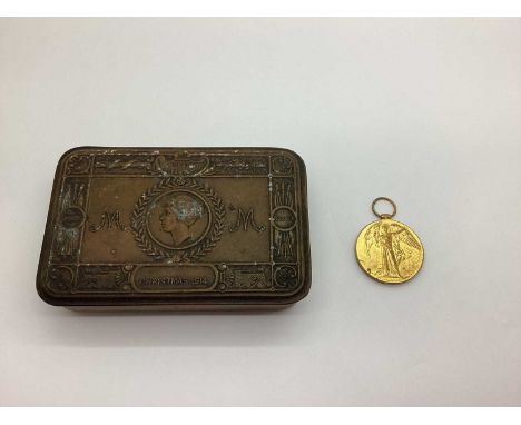 WWI Princess Mary Gift Fund Brass Box And Victory Medal awarded to 9714 PTE O.V Osborn Linc R.