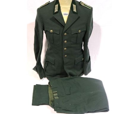 Post War German military uniform tunic and trousers, size unknown. P&amp;P Group 3 (£25+VAT for the first lot and £5+VAT for 