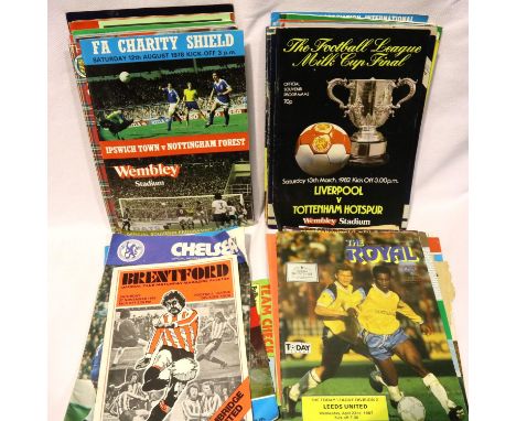 Collection of mixed football programmes including 1970s International. P&amp;P Group 2 (£18+VAT for the first lot and £3+VAT 