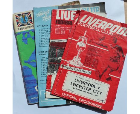 1966 Jules Rimet Cup programme, with further football programmes including Liverpool, Coventry City, Everton and others, all 