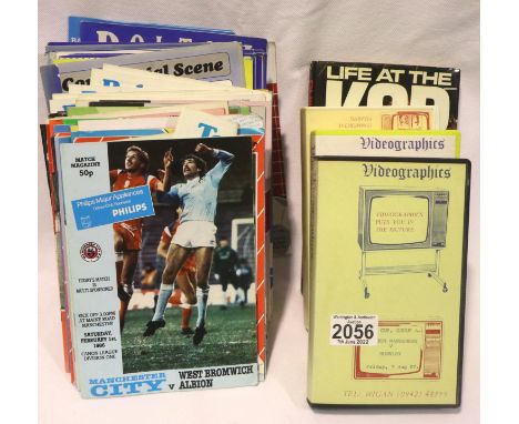 Collection of mixed Bolton Wanderers football programmes to include VHS Tapes of four 1980 games. P&amp;P Group 2 (£18+VAT fo