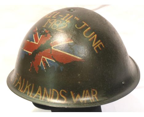 Falklands War memorial helmet dedicated to 2nd Battalion The Parachute Regiment. P&amp;P Group 2 (£18+VAT for the first lot a