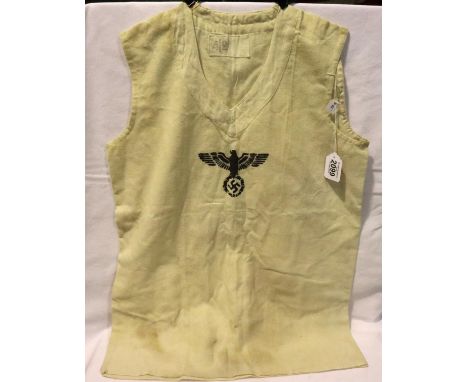 Third Reich Ersatz sports vest. P&amp;P Group 2 (£18+VAT for the first lot and £3+VAT for subsequent lots) 