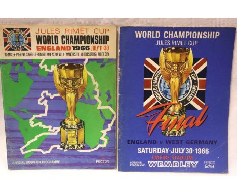 1966 World Cup programmes including original print and a ticket. P&amp;P Group 2 (£18+VAT for the first lot and £3+VAT for su