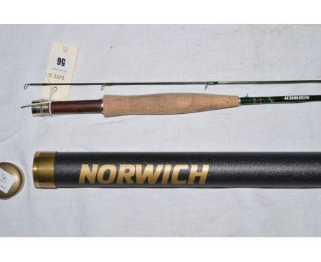 A mahogany three section fishing rod 'THE DUNKELD 91' by Anderson & Son