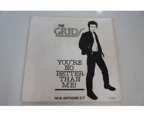 VINYL - PUNK - THE GRIDS - "NEW ANTHEMS E.P." - YOU'RE NO BETTER THAN ME !  (1980, UK PRIVATE PRESSING 7" EP, KINGS HEAD RECO