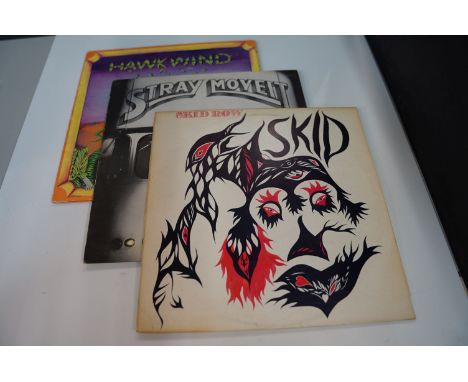 VINYL - PROG ROCK / PSYCH - SKID ROW / STRAY / HAWKWIND, 3 RARE UK pressings PROG ROCK / PSYCH albums. 1) SKID ROW - "SKID", 