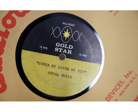 VINYL - Dorsey Burnette - "GONNA BE LOVED BY YOU", UNRELEASED US 1961 ONE SIDED ROCKABILLY / ROCK 'N' ROLL 10" 78rpm GOLD STA