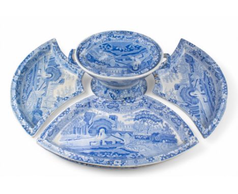 Early 19th century A group of Spode transfer printed blue entree dishes. (One lid missing)  Dimensions: (Covered tureen) 20 c