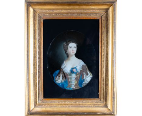 Chinese 17th century A portrait of Elizabeth Gunning, Duchess of Hamilton Oil on glass  From the Fane Collection  Dimensions: