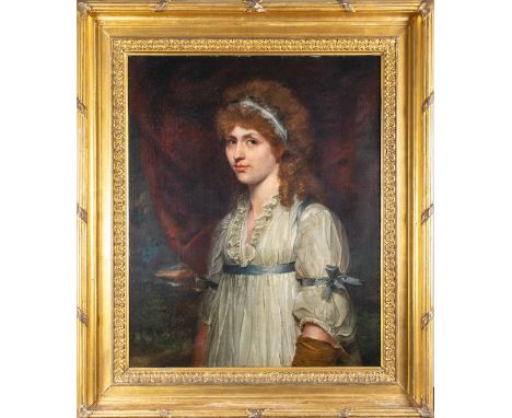 William Beechey (1753 - 1839) Portrait of a lady, traditionally identified as Lady Emma Hamilton&nbsp; Oil on canvas Dimensio