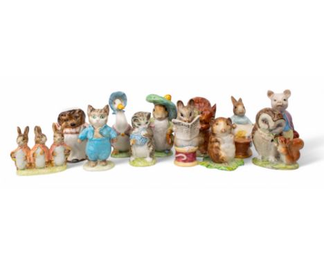 A collection of twelve Beswick Beatrix Potter ceramic figurines Ranging in date, the earliest 1948  To be sold without reserv