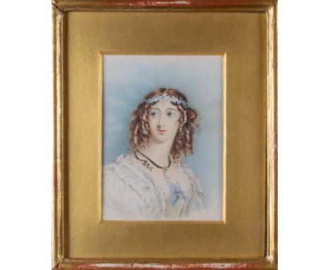 18th century Portrait of a lady with a Baroque pearl necklace Watercolour on paper Together with a portrait of Marie-Antoinet