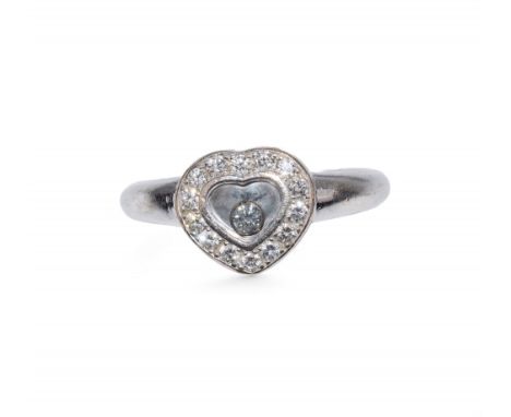 Chopard, Happy diamonds An 18 carat white gold brilliant cut diamond heart shaped dress ring. Finger size: J Weight: Approx. 