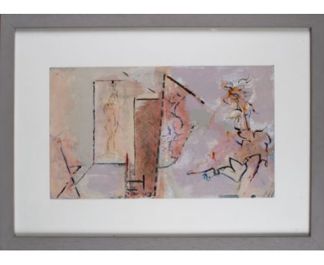 Anthony Whishaw (British, b. 1930) Why are you taking so long in the shower 2004 Mixed media on paper Initialled and dated 'A