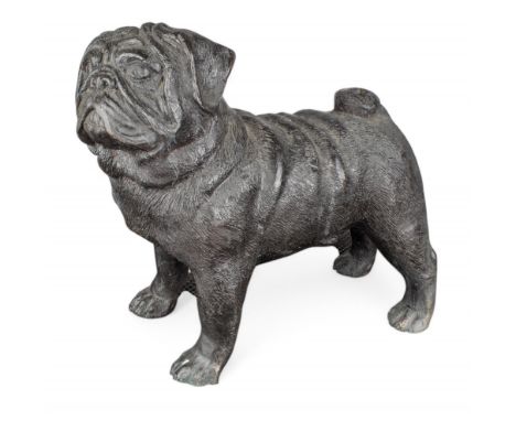 20th century, Possibly first half 20th century A life-sized bronze pug  Dimensions: 12 in. (H) x 13 in. (L)