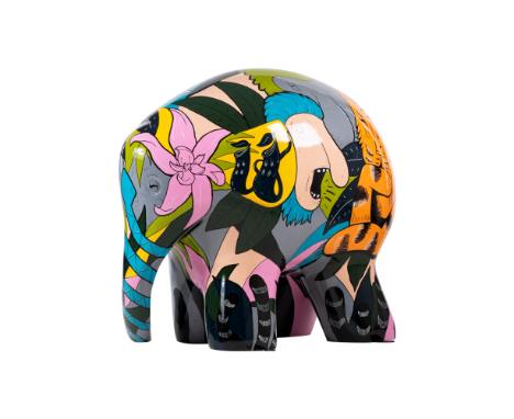 This Elmer is dedicated to the endangered Pygmy Elephantsof Borneo. The rainforests are under threat due to palmoil plantatio