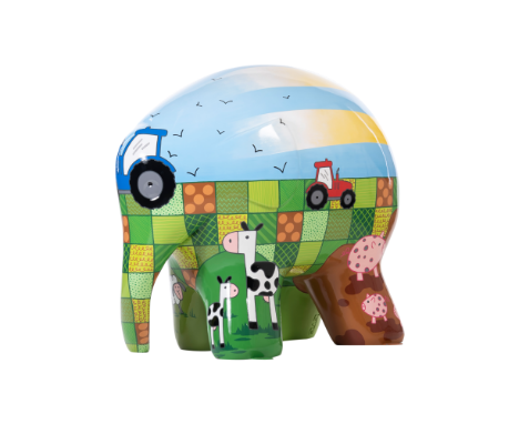 Inspired by Suffolk agriculture and the wellknownnickname ‘tractor boy’, this designdepicts a colourful and fun scene of the 