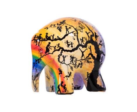 Celebrating the life-changing influence of fosteringand adoption to nurture a child’s developmentthrough hope, this Elmer des