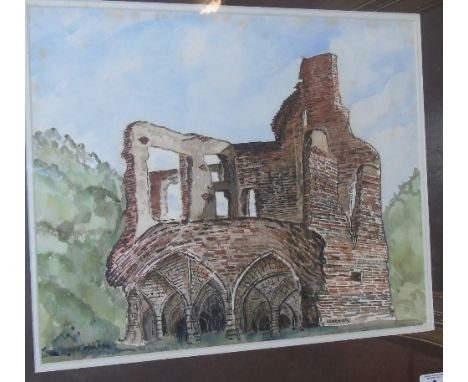 Liam C Martin (Ireland 1934 - 1998). Jigginstown Castle, Naas. Watercolour, signed I.r.,  titled verso. 35cm x 42cm. Martin w