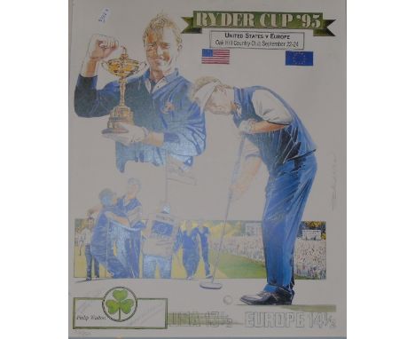 A Signed Philip Walton 1995 Ryder Cup Print Montage.