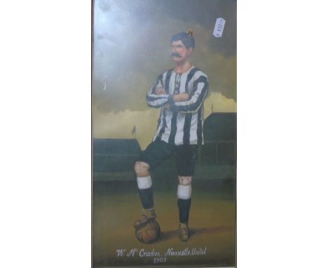 A Coloured Print of Billy McCracken, Newcastle United 1909. 19cm x 26xm.