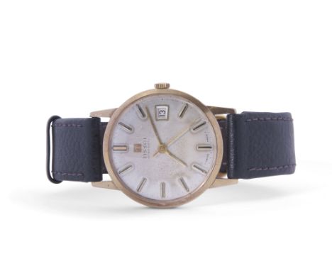Gents last quarter of 20th century hallmarked 9ct gold Tissot Visodate wrist watch with mechanical movement having one gold h