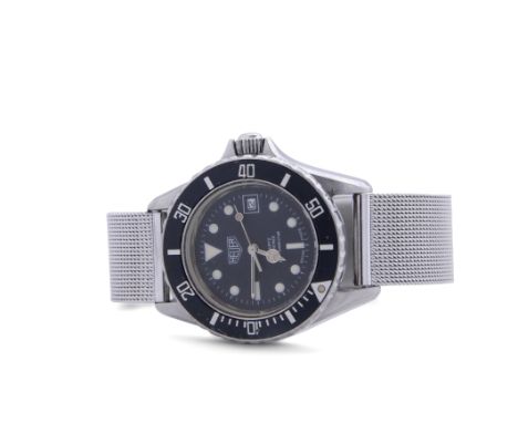 First quarter of 21st century Heuer stainless steel cased wrist watch with silvered and luminous hands with sweep second hand