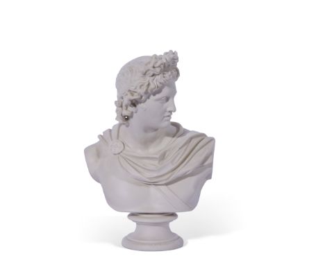 19th century Parian ware bust by Brown Westhead &amp; Moore of Apollo after C Delpech, published by The Art Union of London F