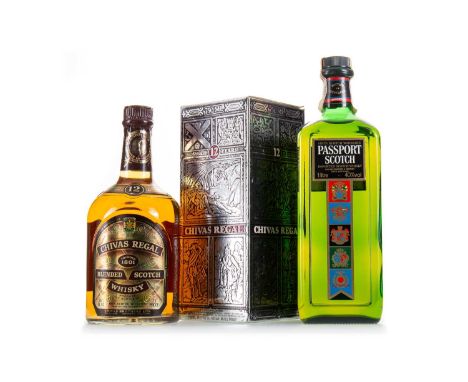 PASSPORT SCOTCH 1L AND CHIVAS REGAL 12 YEAR OLD 26 2/3 FL OZ BLENDED WHISKY Passport Scotch - 40% ABV / 1LChivas Regal 12 Yea